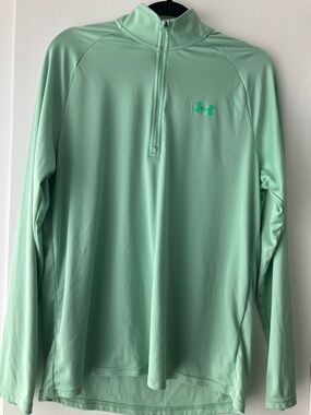 Under Armour Mint Green Quarter-Zip Long Sleeve Shirt